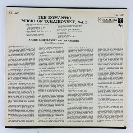 Andre Kostelanetz Romantic Music Of Tchaikovsky Vol 1 Vinyl LP Album CL-1220