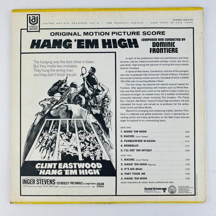 Dominic Frontiere Hang 'Em High (Original Motion Picture Score) Vinyl LP Record