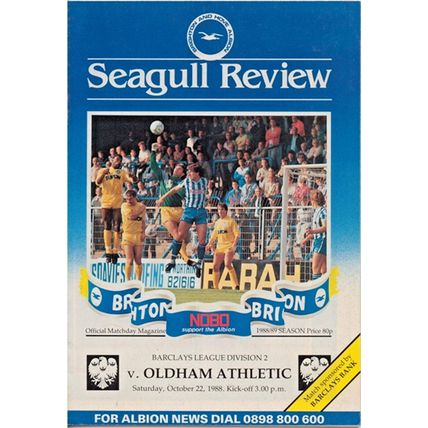 BRIGHTON & HOVE ALB v OLDHAM ATHLETIC LEAGUE DIV 2 1988