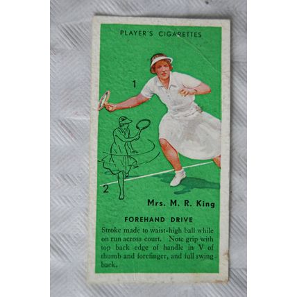 1936 Players Tennis No. 7 Forehand Drive, Miss M. R. King