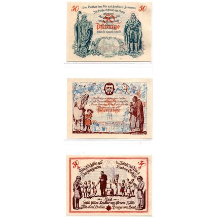 1921 Germany Gotha Notgeld Set of 4 Notes (1558)