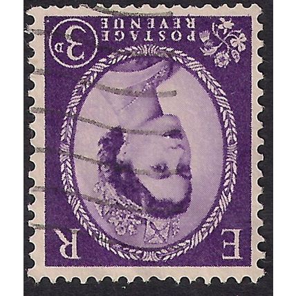 GB 1958 QE2 3d Lilac Wilding Wmk Inverted 179 SG 575wi ( J600 )