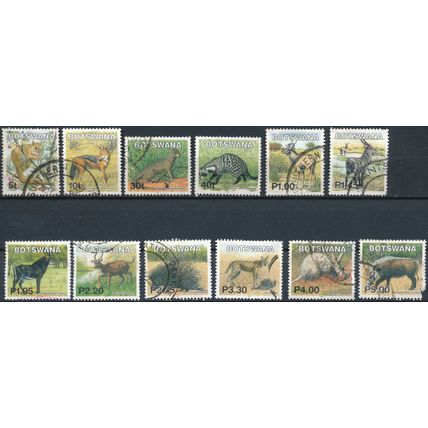 Mammals: 12 Values - Botswana 2002 - FH & NM H - SG 974/5, 977/8 & 981/8