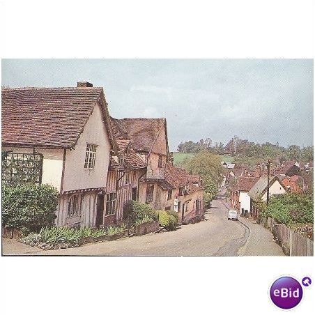 Kersey, Suffolk village old car 1960s Plastichrome (US)