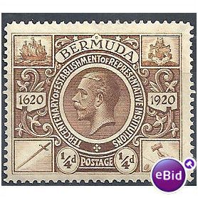 Bermuda 1921.SG74 1/4d Brown Mounted Mint.