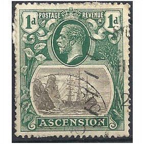 Ascension 1924 SG11 1d Grey-Black & Deep Blue-Green Fine Used ..