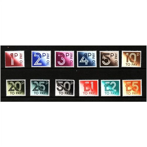 GREAT BRITAIN 1982 1p - £5 Postage Dues Gg D90 - 101 SET 12 VALS U/M MINT