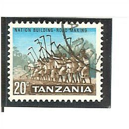Tanzania QE11 1965 20c Sepia, Grey Green & Greenish Blue SG 131 Used Stamp
