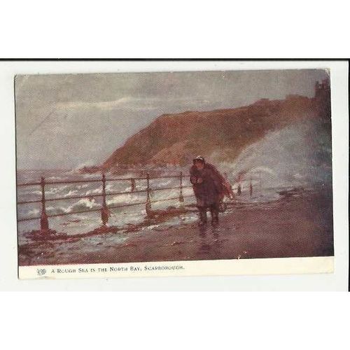775 SCARBOROUGH Rough Sea Oilette Postcard