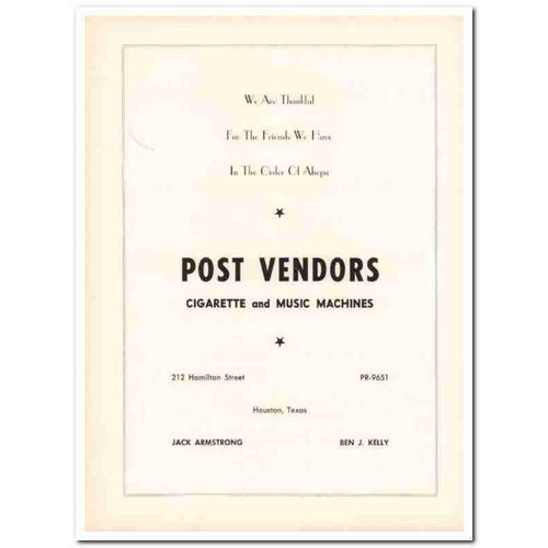 post vendors company 1953 jack armstrong ben kelly ahepa vintage ad
