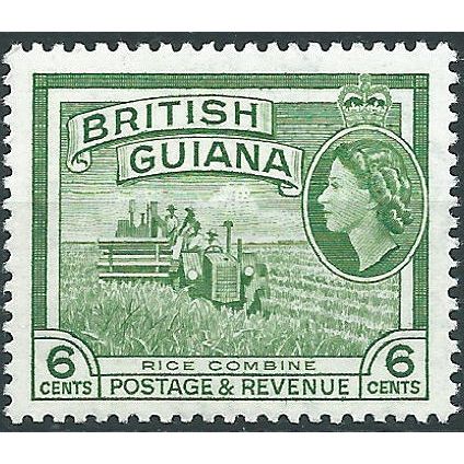 British Guiana 1954 SG338 6c Yellow-Green Mounted Mint....
