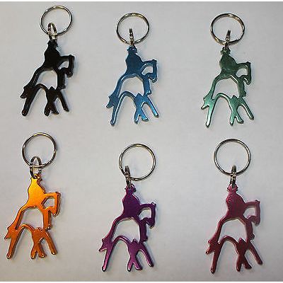 Aluminum Dressage Horse Key Chain - Choice of Black Blue Green Orange Purple Red