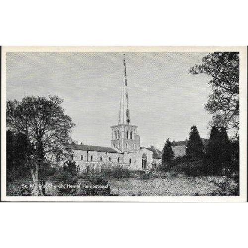 Hemel Hempstead, Hertfordshire - St. Mary's Church - postcard by TVAP c.1930s