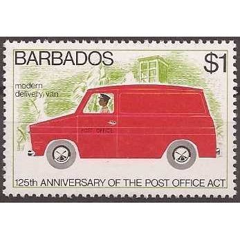 Barbados 1976 Post Office $1 Mounted Mint MM SG 568 Sc 447 stamp Delivery Van