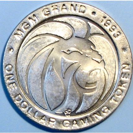 MGM Grand. $1 Casino Token. Las Vegas, NV. Wizzo. R97.