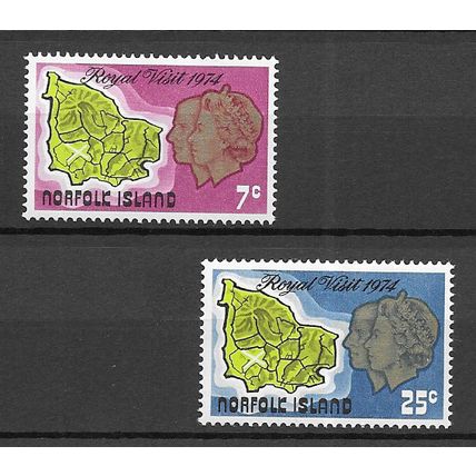 Norfolk Island 1974 Royal Visit MNH set S.G. 149-150