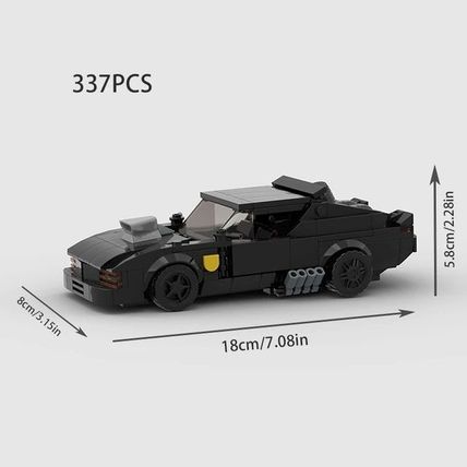V8 INTERCEPTOR Black on Black Brick Model MOC - 338 pieces, 8 studs wide