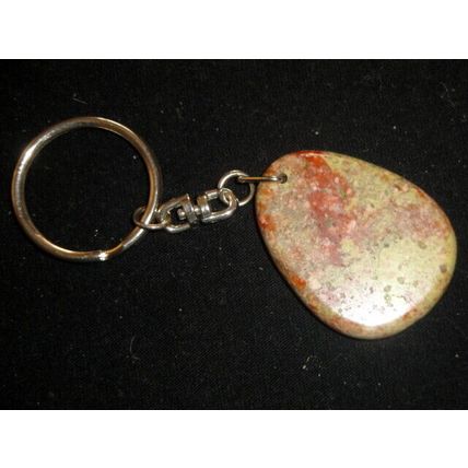 Large palm stone size Unakite keyring 40x30x5mm balance compassion friendship B