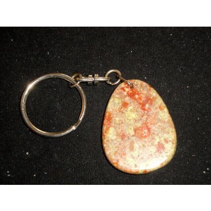Large palm stone size Unakite keyring 40x30x5mm balance compassion friendship B