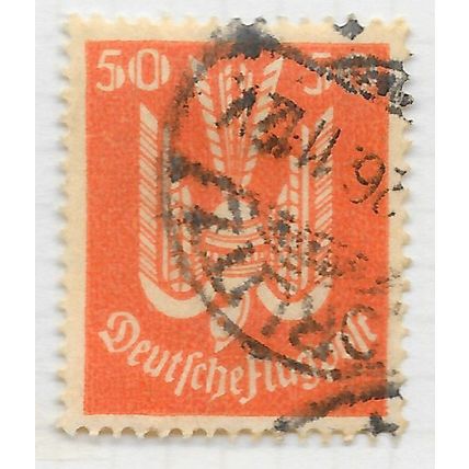 EMPIRE GERMANY 1924 AIR AIRMAIL MAIL 50Pf DIVING WOOD PIGEON Mi 347 USED