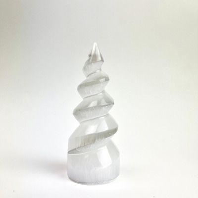 Selenite "Unicorn Horn" Standing Spiral Twist | Morocco[ ]
