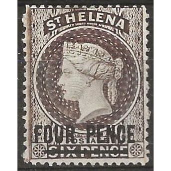 St Helena 1890 SG43 4d Pale Brown Wmk Crown CA Fine Used ..