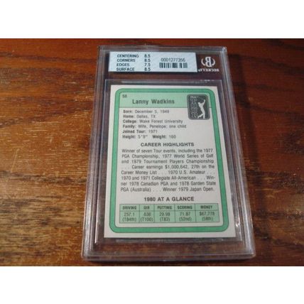 1981 Donruss, Graded Near Mint 8, LANNY WADKINS, PGA Tour