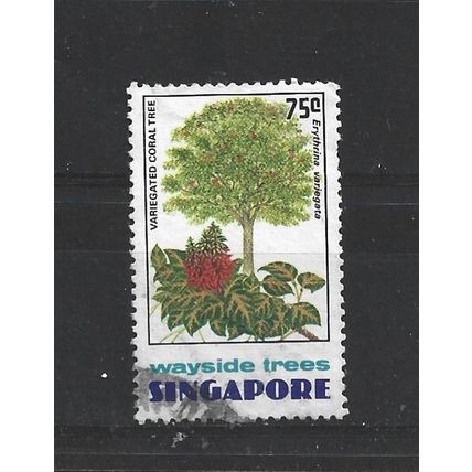 Singapore.SG271 75c Variegated Coral Tree.Fine Used.Jun25