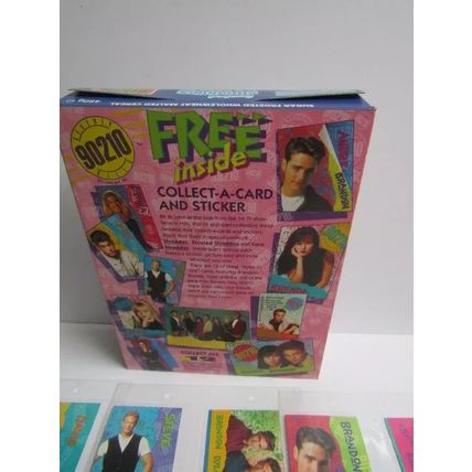 Nestle Shreddies 1991 Beverly Hills 90210 Ceral Box and 12 Sticker Trivia Cards