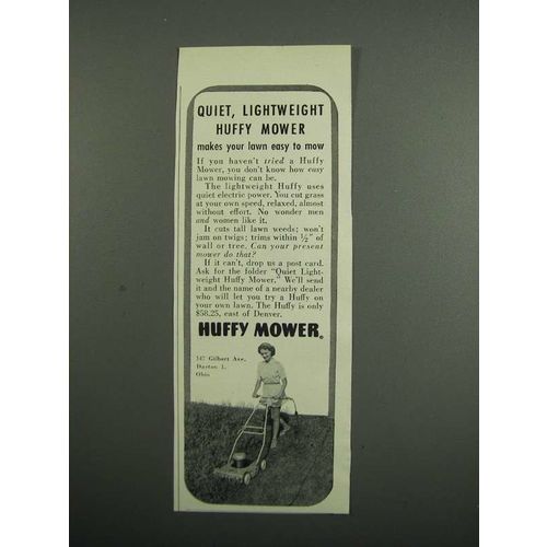 1953 Huffy Mower Ad - Quiet, Lightweight