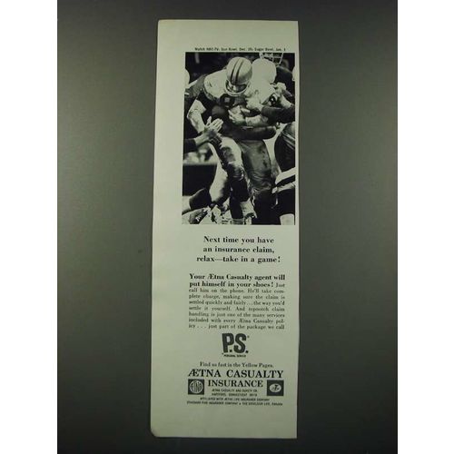 1964 Aetna Insurance Ad - Take in a Game