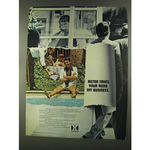 1972 Hilton Hotels Ad - Takes Your Mind off Business