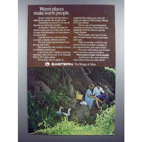 1973 Eastern Air Lines Ad - Warm Places Warm People
