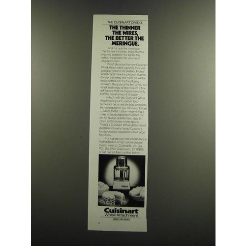 1986 Cuisinart Whisk Attachment Ad - The Cuisinart Credo