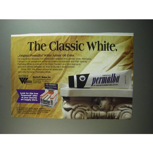 1991 Weber Original Permalba White Artists' Color Ad - The classic white