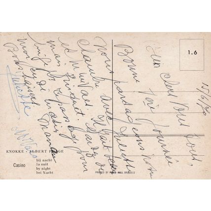 Knokke Casino Albert Plage Belgium Postcard used VGC