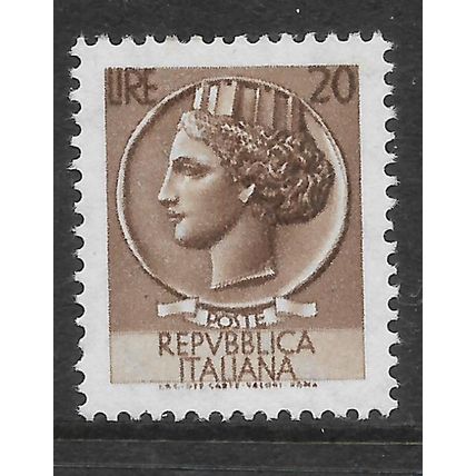 ITALY 1968 COIN OF SYRACUSE 20L SEPIA SG 1207 M / MINT #