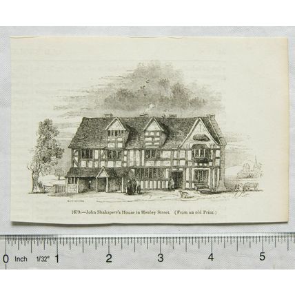 1860s engraving - John Shakspere's house in Henley Street