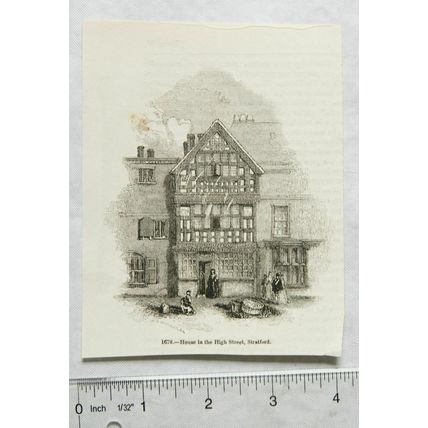 1860s engraving - House in the High Street, Stratford