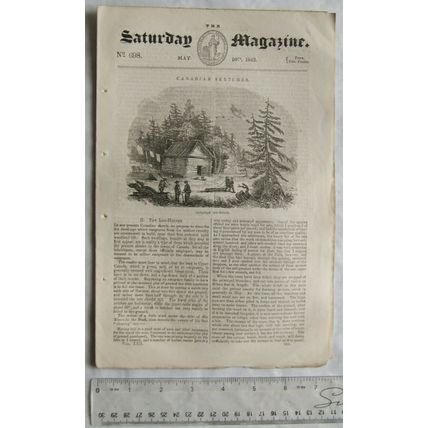 1843 The Saturday Magazine No. 698 Canada, reasoning, sea, great-headed tody, &c