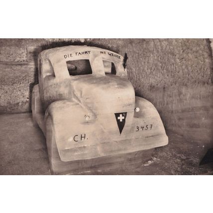 Jungfraujoch Antique Switzerland Real Photo Car Postcard