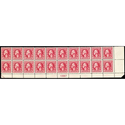 526, MNH 2¢ PB of 20 Stamps With GHOST Plate Numbers CV $1255 - Stuart Katz
