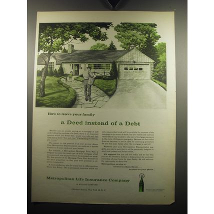 1957 Metropolitan Life Insurance Ad - How to leave your family a deed