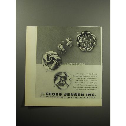 1957 Georg Jensen Jewelry Advertisement - Silver Flora
