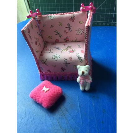 Pink Handmade Nursery Set 1:12th Dolls House Miniature