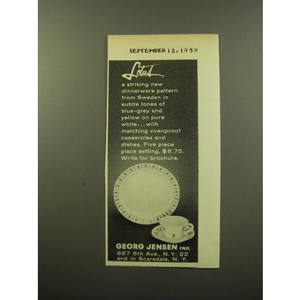 1959 Georg Jensen Lotus Dinnerware Advertisement
