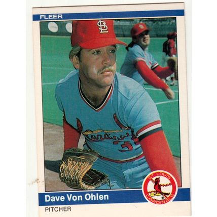 1984 Fleer Dave Von Ohlen baseball rookie card #340 - RC - Cardinals