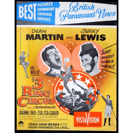 3 RING CIRCUS 1954 Dean Martin, Jerry Lewis, Joanne Dru TRADE ADVERT