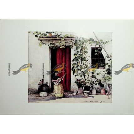 Courtyard, Seville, Spain (1), Menpes, Book Illustration (Print), 1903