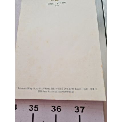 IMPERIAL HOTEL WIEN NOTEPAD